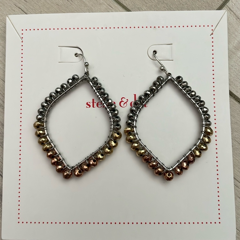 NWT Stella & Dot Raina Mixed Metal Earrings
